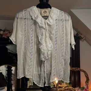 Chasing unicorns fly like an eagle silk blouse white small